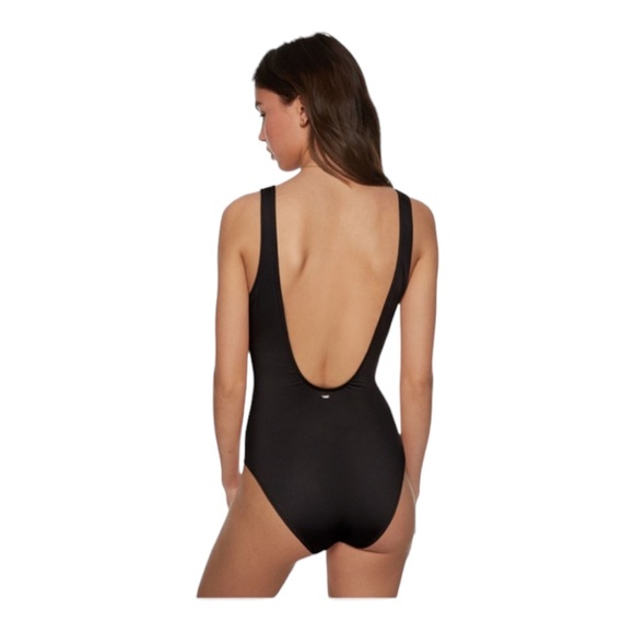 PINK ACTIVE Black One Piece Swimsuit L NWT - Picture 2 of 16